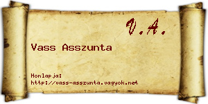 Vass Asszunta névjegykártya